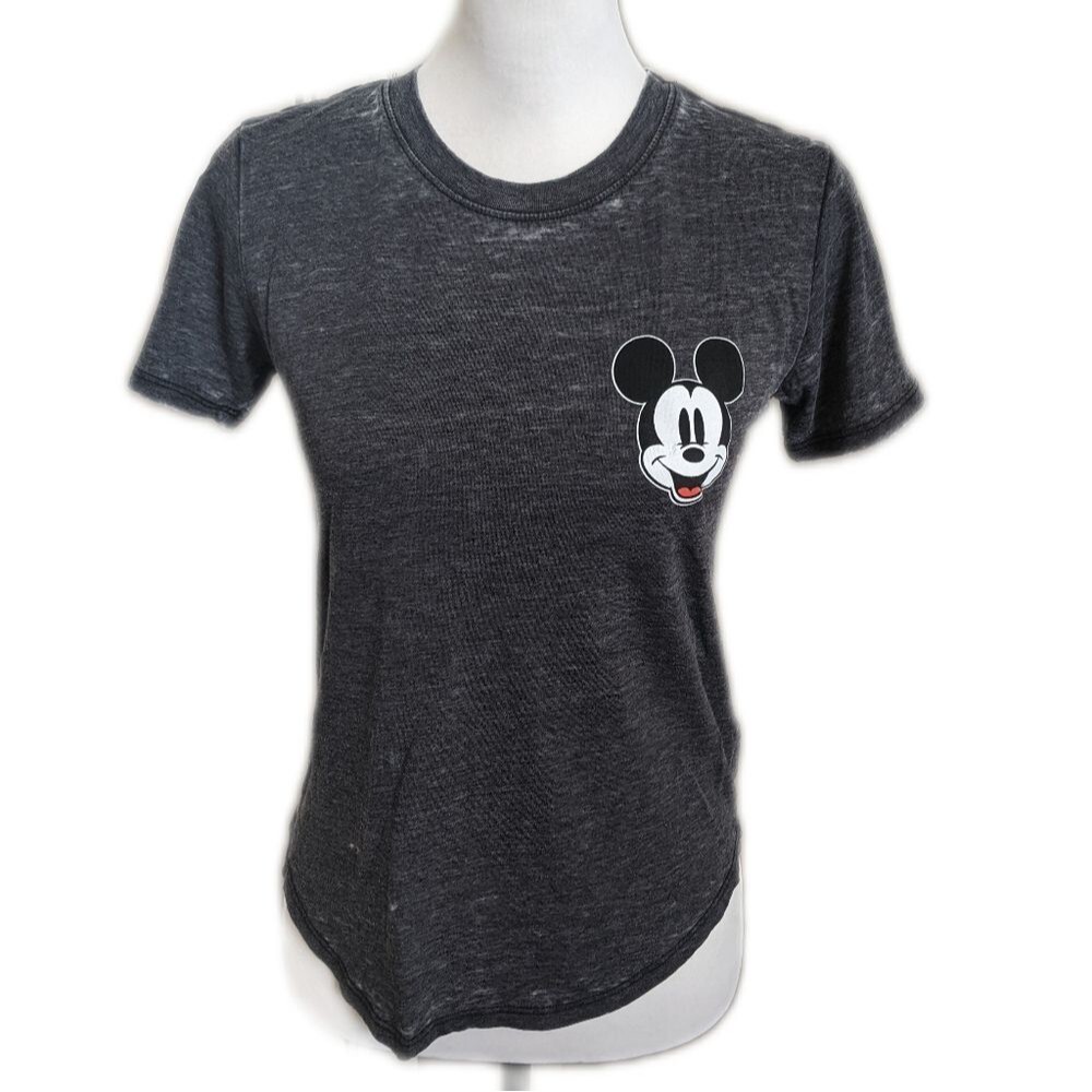 Disney charcoal gray slub tee t-shirt, 60/40 cotton/polyester, size S